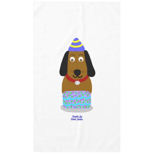 Happy Birthday Pup Tablecloth Tischdecke (Vorderseite)