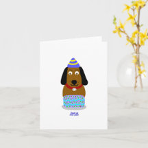 Happy Birthday Pup Vertical Small Grußkarte
