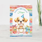 Happy Birthday Puppy Docking Page Karte (Vorderseite)