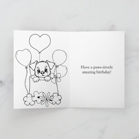 Happy Birthday Puppy Docking Page Karte (Innenseite)