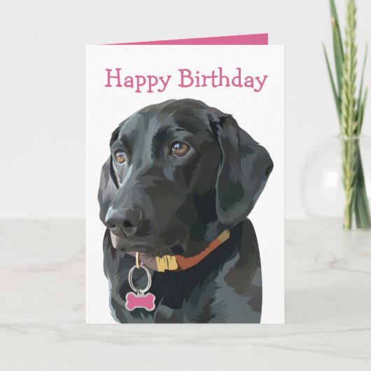 Happy Birthday Puppy Dog Black Labrador Retriever Karte (Vorderseite)
