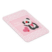 Happy Birthday Puppy Heart Pattern Pink Magnet (Rechte Seite)