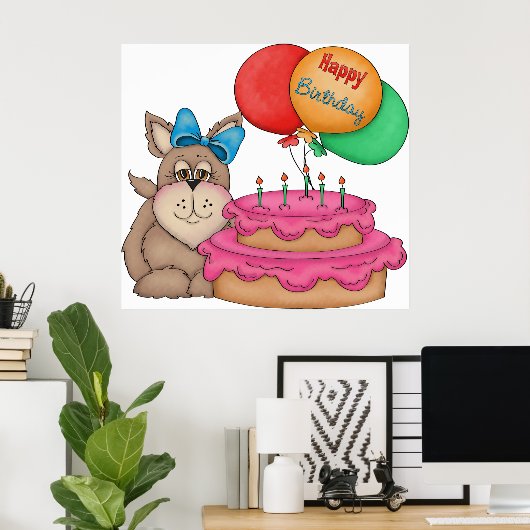 Happy Birthday Puppy Poster (Heimbüro)