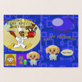 Happy Birthday Puppy Spaceship Koch Ducky Folienkarte (Innenseite)