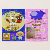 Happy Birthday Puppy Spaceship Koch Ducky Pink Folienkarte (Innenseite)