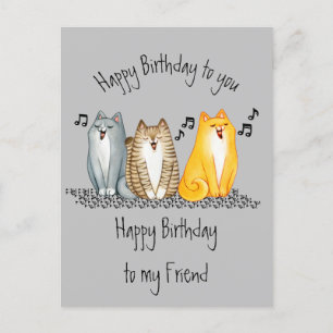 Happy Birthday Purfect Friend Ever Niedliche Katze Postkarte