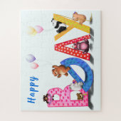 Happy Birthday Puzzle Baby Bears Party (Vertikal)