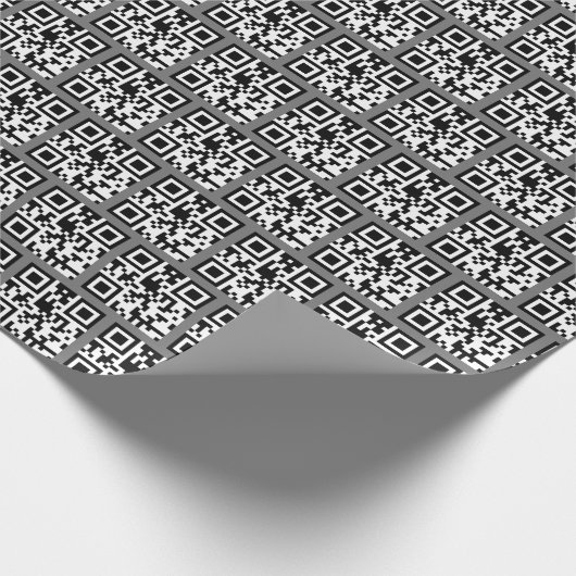 Happy Birthday QR Code on Gray Geschenkpapier (Ecke)