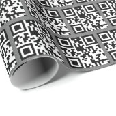 Happy Birthday QR Code on Gray Geschenkpapier (Rolleneckpunkt)