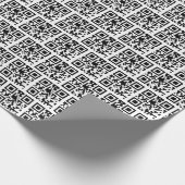 Happy Birthday QR Code on White Geschenkpapier (Ecke)