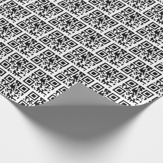 Happy Birthday QR Code on White Geschenkpapier (Ecke)