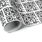Happy Birthday QR Code on White Geschenkpapier (Rolleneckpunkt)