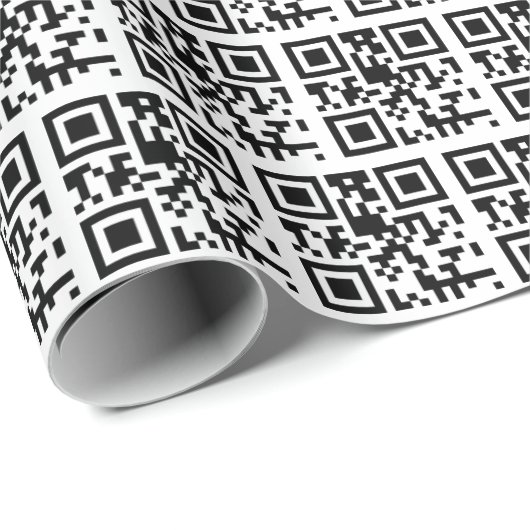 Happy Birthday QR Code on White Geschenkpapier (Rolleneckpunkt)