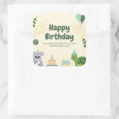Happy Birthday 🎂 🎉 Quadratischer Aufkleber (Tasche)
