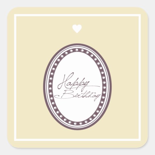Happy Birthday Quadratischer Aufkleber (Vorderseite)
