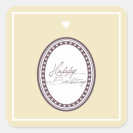 Happy Birthday Quadratischer Aufkleber