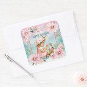 Happy Birthday  Quadratischer Aufkleber (Umschlag)