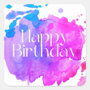 Happy Birthday Quadratischer Aufkleber