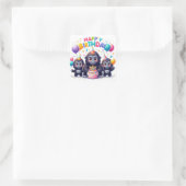 Happy Birthday Quadratischer Aufkleber (Tasche)
