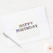 Happy Birthday Quadratischer Aufkleber (Umschlag)