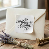Happy Birthday Quadratischer Aufkleber