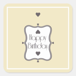 Happy Birthday Quadratischer Aufkleber