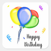 Happy Birthday Quadratischer Aufkleber (Vorderseite)