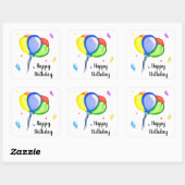 Happy Birthday Quadratischer Aufkleber (Blatt)