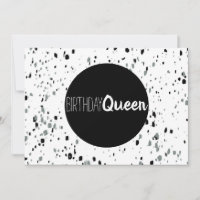 Happy Birthday Queen Black and White Marmor