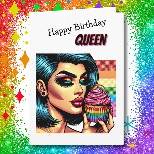 Happy Birthday Queen | LGBTQIA Trans Woman Karte