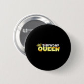 Happy Birthday Queen Outfit Shirt Crown Design Bir Button (Vorne & Hinten)