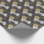 Happy Birthday Quilt Dog With a Bone Geschenkpapier (Ecke)