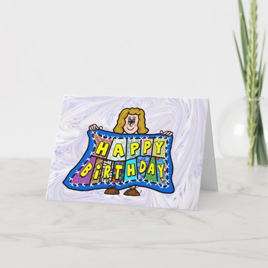 Happy Birthday Quilt Grußkarte Feiertagskarte (Vorderseite)