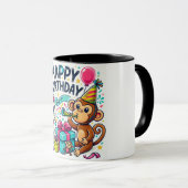 Happy Birthday Quirky Animal Party Tasse (VorderseiteRechts)