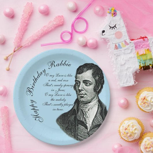 Happy Birthday Rabbie - Robert Burns Large 9" Pappteller (Party)