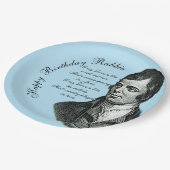 Happy Birthday Rabbie - Robert Burns Large 9" Pappteller (Schrägansicht)