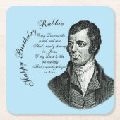 Happy Birthday Rabbie - Robert Burns Rechteckiger Pappuntersetzer (Vorderseite)