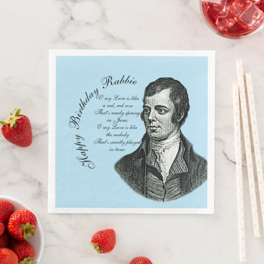 Happy Birthday Rabbie - Robert Burns Serviette (Beispiel)