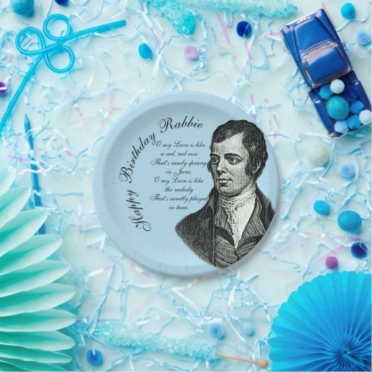 Happy Birthday Rabbie - Robert Burns Small 7" Pappteller (Party)