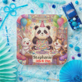 Happy Birthday Rabbit Panda Cat Cute Animals Pappteller (Party)