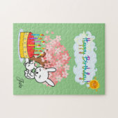 Happy Birthday Rabbit Tree Cake Sun Puzzle (Horizontal)