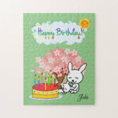 Happy Birthday Rabbit Tree Cake Sun Puzzle (Vertikal)