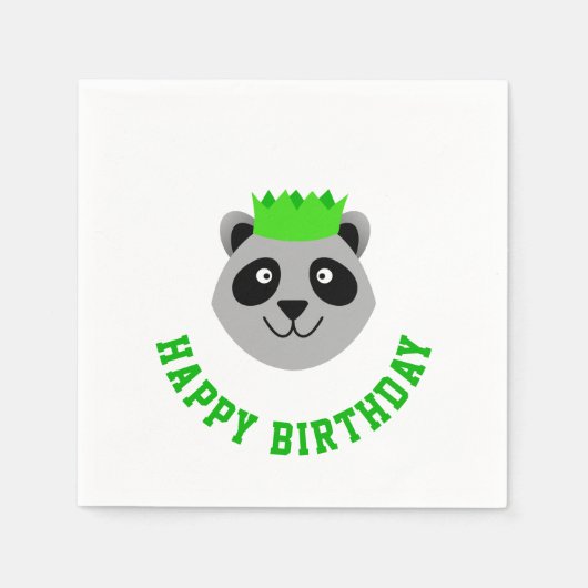 Happy Birthday Raccoon Serviette (Vorderseite)