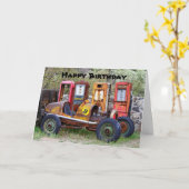 Happy Birthday Race Car Spaß Karte (Gelbe Blume)