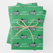 Happy Birthday Raffinierter Fisch Geschenkpapier Set (Beispiel)