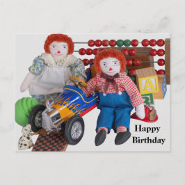 Happy Birthday Raggedy Ann Andy Postcard Feiertagspostkarte