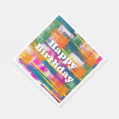Happy Birthday Rainbow Abstrakt Serviette (Ecke)