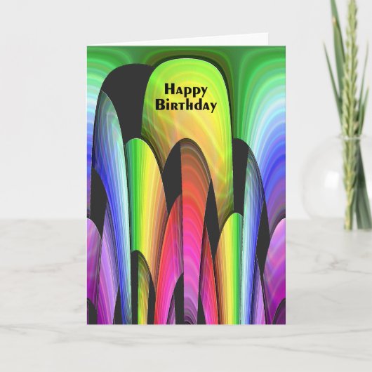 Happy Birthday Rainbow Arch Karte (Vorderseite)