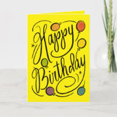 Happy Birthday Rainbow Balloons Karte (Vorderseite)
