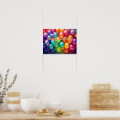 Happy Birthday Rainbow Balloons Poster (Küche)